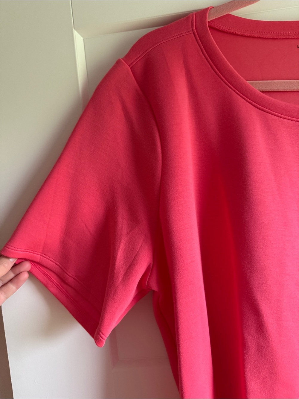 Lane Bryant Neon Pink Short Sleeve Crewneck Top - Picture 5 of 5